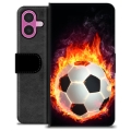 Bolsa tipo Carteira - iPhone 16 Plus - Chama do Futebol