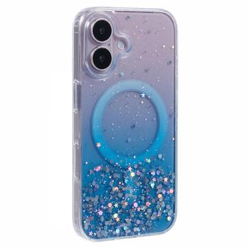 Capa MagSafe Sparkle Glow para iPhone 16 Plus - Azul