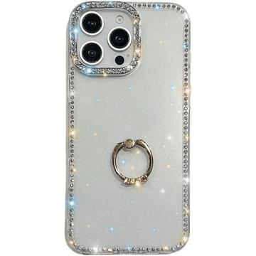 Capa híbrida iPhone 16 Pro CrystalGlow com suporte para anel - Transparente
