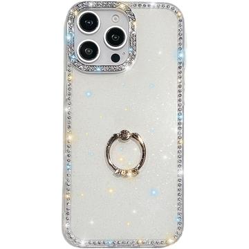 Capa híbrida iPhone 16 Pro CrystalGlow com suporte para anel - Branco