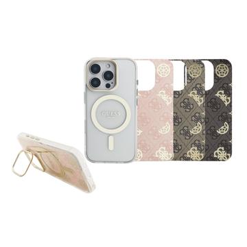Capa MagSafe para iPhone 16 Pro Guess Electroplated Stand Camera Frame com fundos intercambiáveis