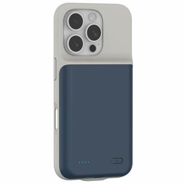 Capa com Bateria de Backup para iPhone 16 Pro Max - 7000mAh - Azul Escuro / Cinzento