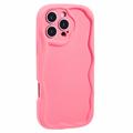 Capa TPU Candy Color Wavy para iPhone 16 Pro Max - Cor-de-Rosa Forte