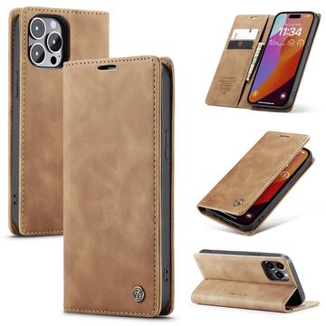Bolsa Tipo Carteira Caseme 013 Series para iPhone 16 Pro Max - Castanho