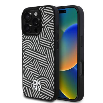 Capa para iPhone 16 Pro Max DKNY Crosswalk Pattern - Compatível com MagSafe - Marfim / Preto