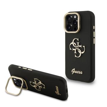 Capa suporte para câmara para iPhone 16 Pro Max Guess Grained 4G Logo - Preto