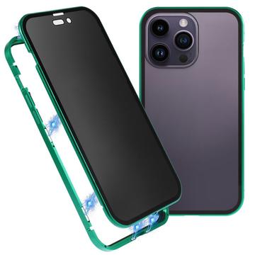 Capa Magnética de Vidro Temperado para iPhone 16 Pro Max - Privacidade - Verde