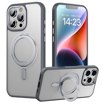 Capa híbrida com suporte magnético para iPhone 16 Pro Max - Cinzento