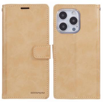 Capa de carteira para iPhone 16 Pro Max Mercury Goospery Blue Moon - Dourado