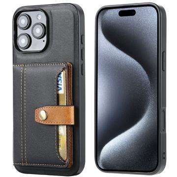 Bolsa com Carteira Retro Style para iPhone 16 Pro Max - Preto