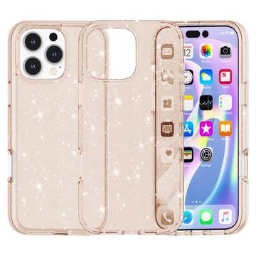 Capa Híbrida Stylish Glitter Series para iPhone 16 Pro Max - Dourado