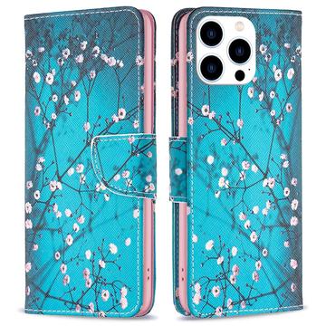 Bolsa Tipo Carteira Wonder Series para iPhone 16 Pro Max - Flores Brancas