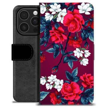 Bolsa tipo Carteira - iPhone 16 Pro - Flores Vintage