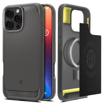 Capa de TPU Spigen Rugged Armor Mag para iPhone 16 Pro - Cinzento