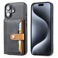 Bolsa com Carteira Retro Style para iPhone 16 - Preto