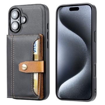 Bolsa com Carteira Retro Style para iPhone 16 - Preto