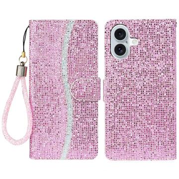iPhone 16 Capa para Carteira com Brilho - Rosa