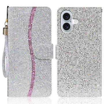 iPhone 16 Capa para Carteira com Brilho Elegante - Prata
