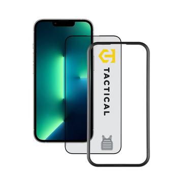 Protetor de ecrã de vidro temperado para iPhone 16e/14/13/13 Pro Tactical Impact Armour - Borda preta