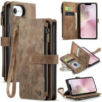 Bolsa Tipo Carteira Caseme C30 Multifuncional para iPhone 16e - Castanho