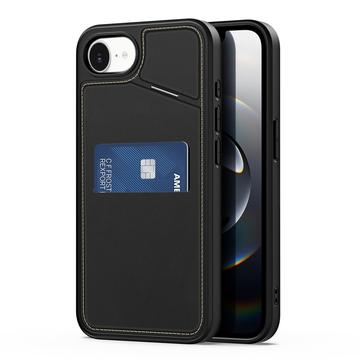 Capa magnética para iPhone 16e Dux Ducis Rafi II com suporte e ranhuras para cartões - Preto