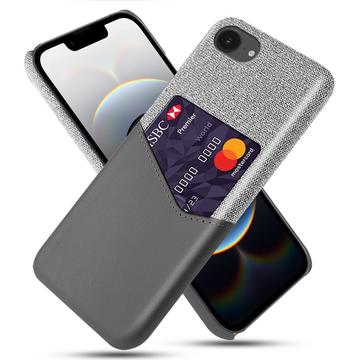 Capa com Porta-Cartões KSQ para iPhone 16e - Cinzento