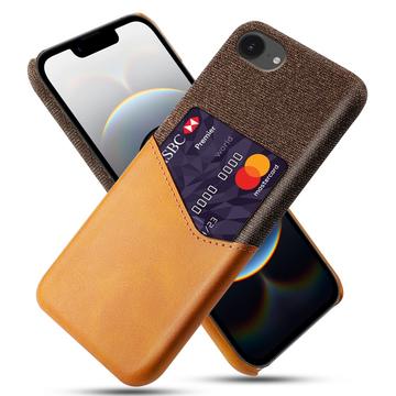 Capa com Porta-Cartões KSQ para iPhone 16e - Cor-de-Laranja
