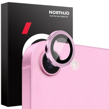 Conjunto de proteção da lente da câmara iPhone 16e Northjo - Rosa