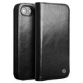 Capa de Pele Tipo Carteira Qialino Classic para iPhone 16e - Preto
