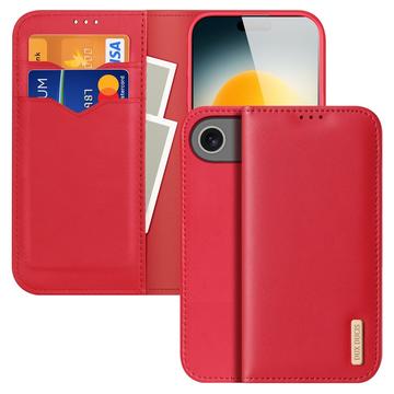 Bolsa Tipo Carteira em Pele Dux Ducis Hivo para iPhone Air - Vermelho