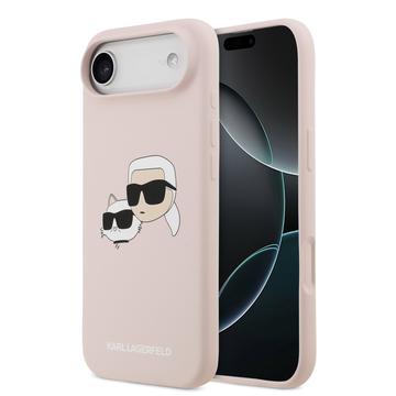 Capa de silicone líquido Karl Lagerfeld Double Heads para iPhone Air - Rosa