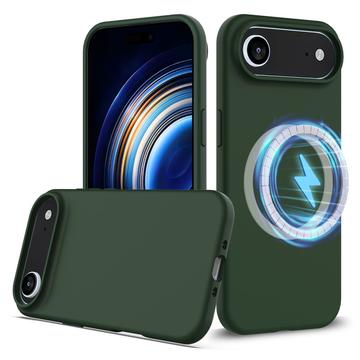 Capa de silicone líquido para iPhone Air - Compatível com MagSafe - Verde Escuro