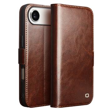 Capa de Pele Tipo Carteira Qialino Classic para iPhone Air - Castanho Escuro