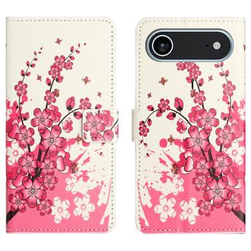 Bolsa Tipo Carteira Style Series para iPhone Air - Flores Cor-de-Rosa