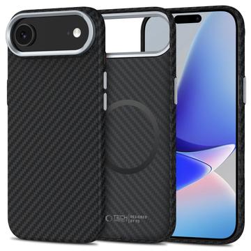 Capa plástica Tech-Protect Ion Carbon para iPhone Air - Compatível com MagSafe - Preto / Prata