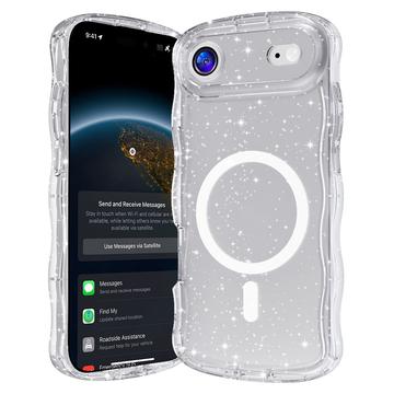 Capa MagSafe Wave-Edge Laser Glitter para iPhone Air - Transparente