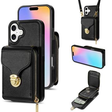 Capa multifunções para iPhone 17 com carteira e correia
