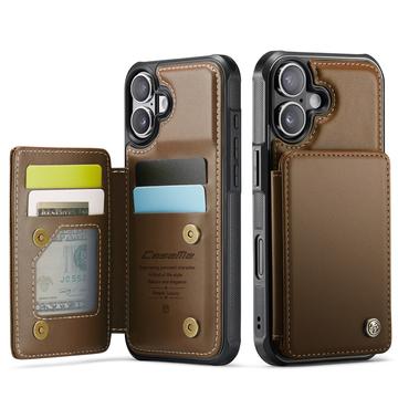 Capa Caseme C22 para iPhone 17 Carteira para cartões RFID - Castanho
