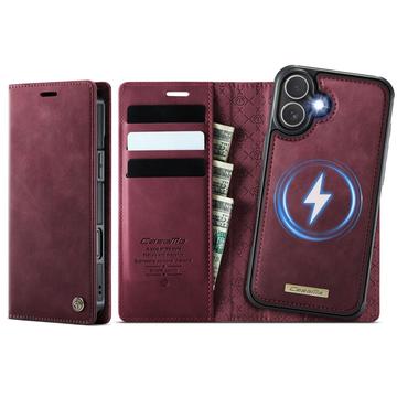 Capa para carteira amovível 2 em 1 Caseme C49 para iPhone 17 - Compatível com MagSafe, RFID - Vermelho