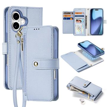 Capa de couro para carteira Dux Ducis Lawa com tampa magnética amovível para iPhone 17 - Azul bebé