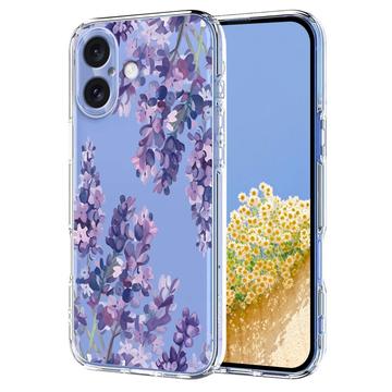 Capa em TPU com padrão floral para iPhone 17 - Glicínia
