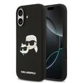 Capa de silicone líquido Karl Lagerfeld Double Heads para iPhone 17