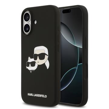 Capa de silicone líquido Karl Lagerfeld Double Heads para iPhone 17