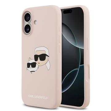 Capa de silicone líquido Karl Lagerfeld Double Heads para iPhone 17 - Rosa