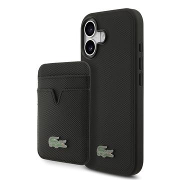 Capa MagSafe e suporte magnético iPhone 17 Lacoste Iconic Petit Pique - Preto