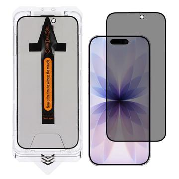 Protetor de ecrã de vidro temperado para iPhone 17 Privacy com ferramenta de instalação - 9H - Bordo preto