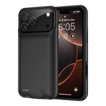 Capa para bateria de reserva para iPhone 17 Pro - 6000mAh - Preto