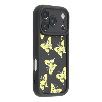 Capa TPU com impressão de borboleta para iPhone 17 Pro - Amarelo / Preto