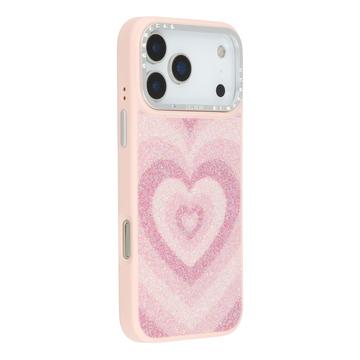 Capa híbrida magnética com padrão de coração para iPhone 17 Pro Jaucase - Rosa