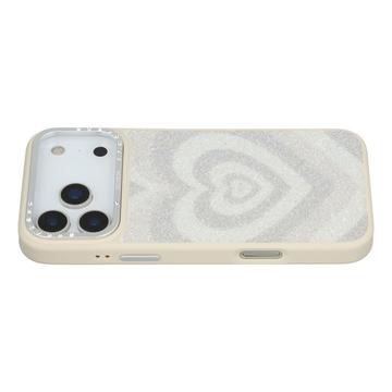 Capa híbrida magnética com padrão de coração para iPhone 17 Pro Jaucase - Branco
